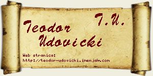 Teodor Udovički vizit kartica